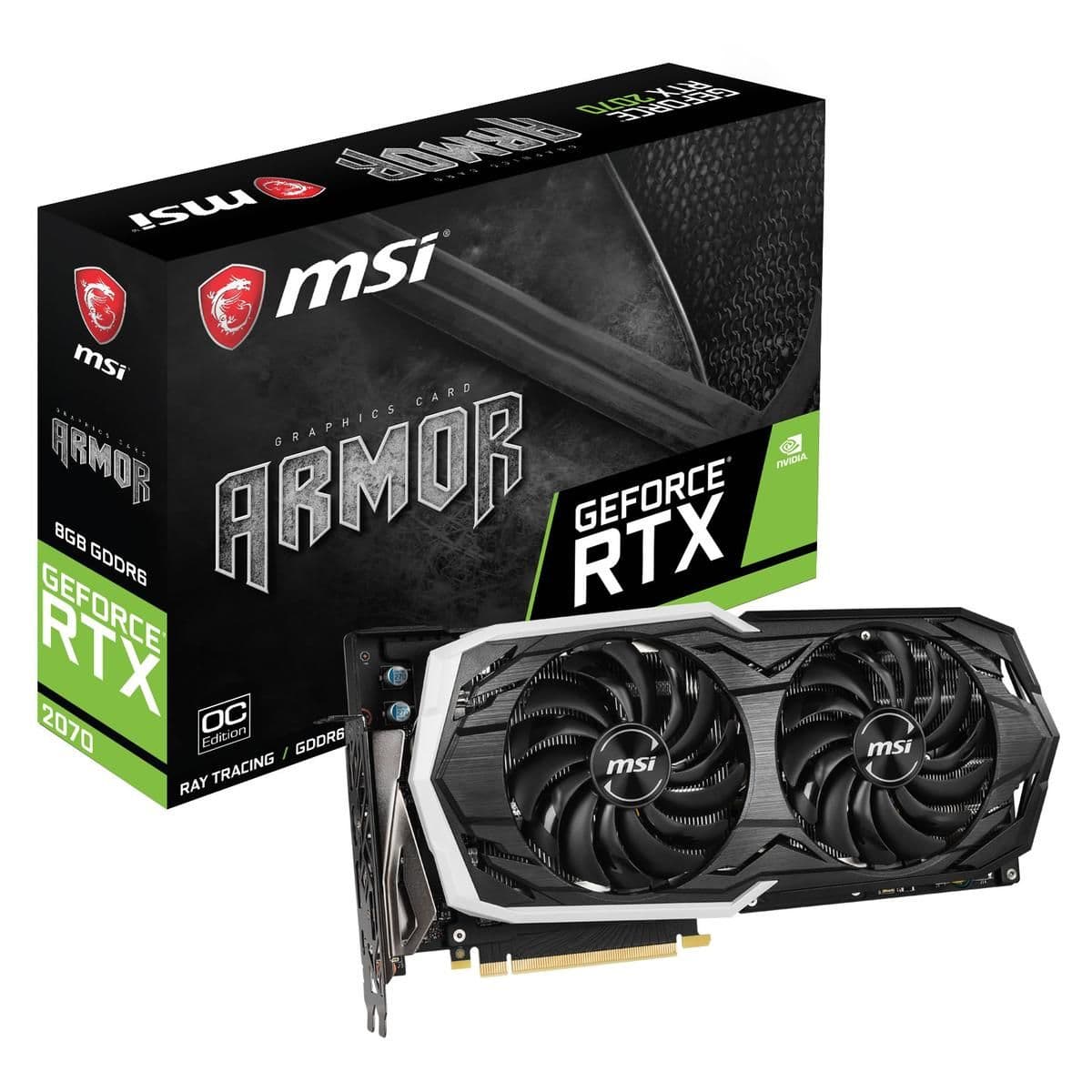 MSI ARMOR GeForce RTX 2070 8GB GDDR6 Black / Silver image