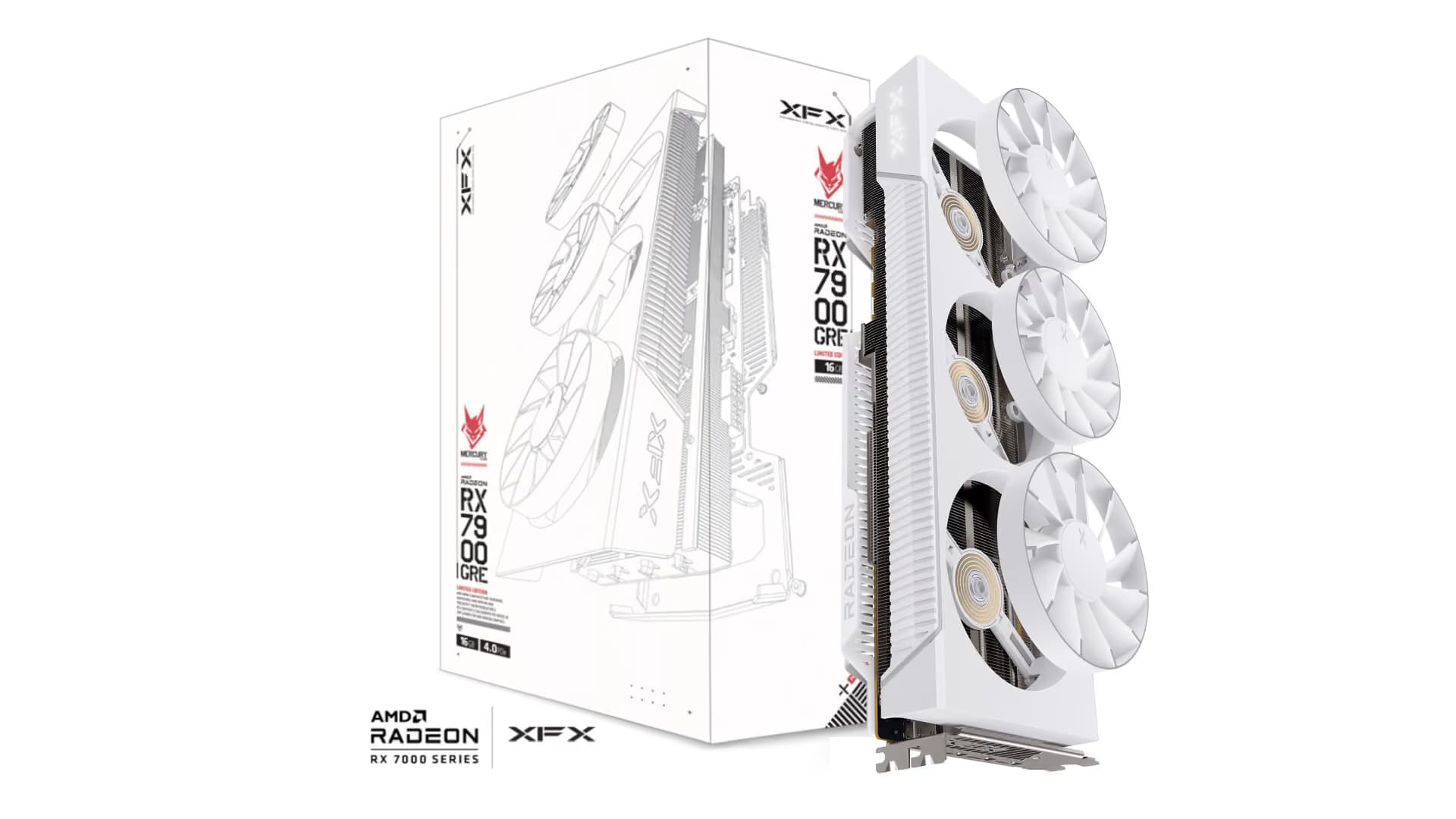 XFX Quicksilver AMD Radeon RX 7900GRE Magnetic Air Gaming Graphics Card Arctic White main image