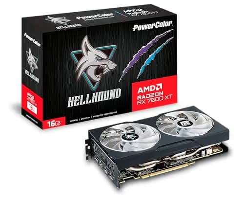 PowerColor Hellhound OC Radeon RX 7600 XT 16GB GDDR6 Black image