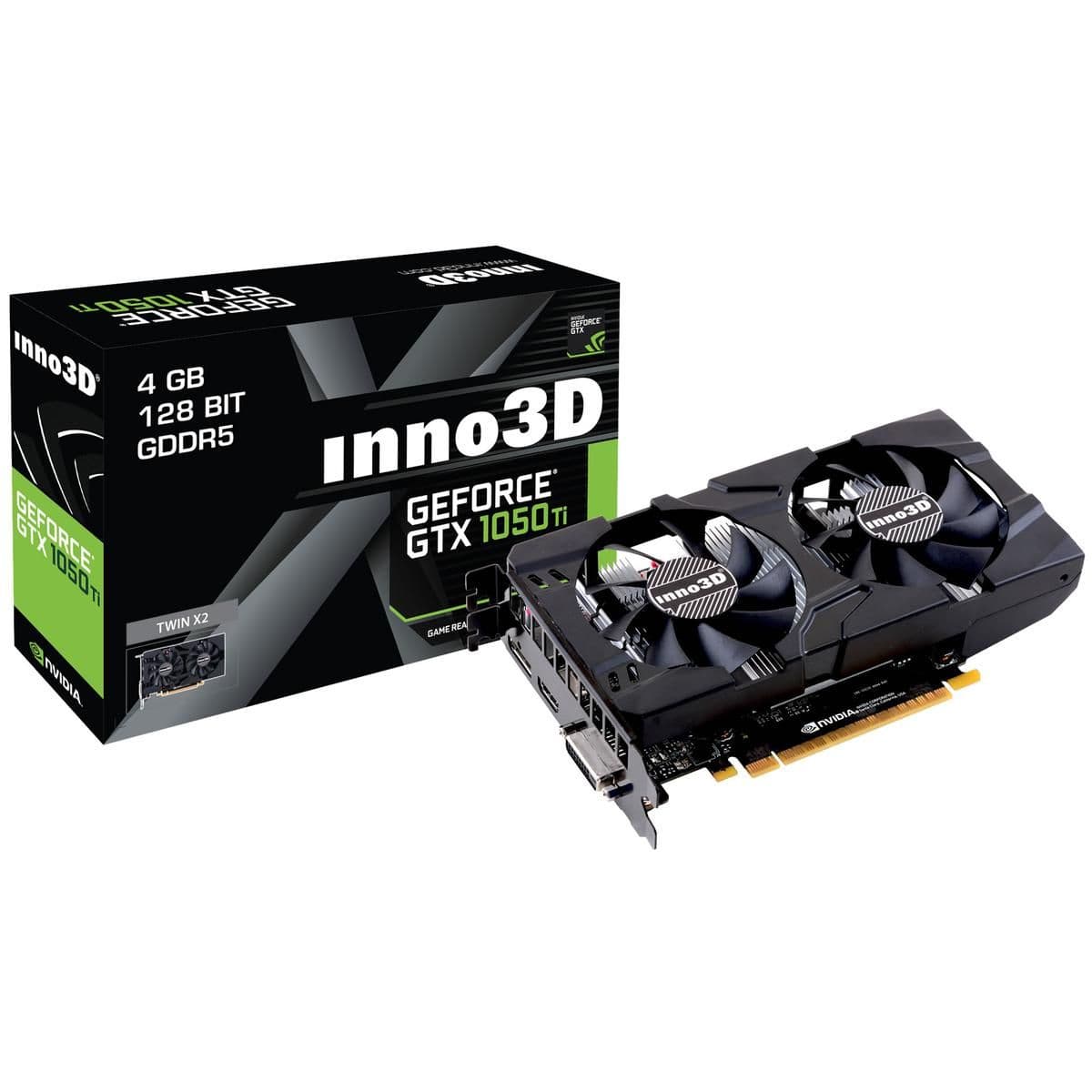 Inno3D Twin X2 GeForce GTX 1050 Ti 4GB GDDR5 Black / White image