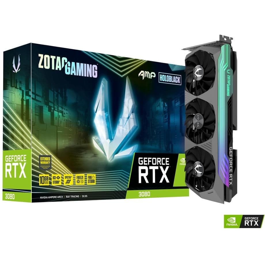 Zotac GAMING AMP Holo GeForce RTX 3080 10GB GDDR6X Black image