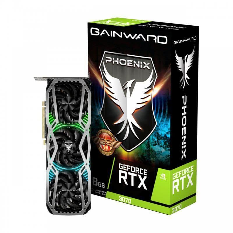 Gainward Phoenix V1 GeForce RTX 3070 LHR 8GB GDDR6 Silver / Black main image