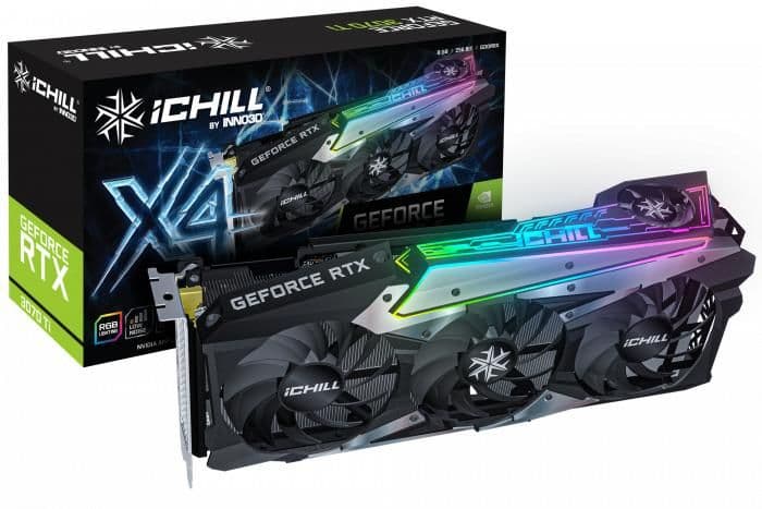 Inno3D iChill X4 GeForce RTX 3070 Ti 8GB GDDR6X Black / Silver main image