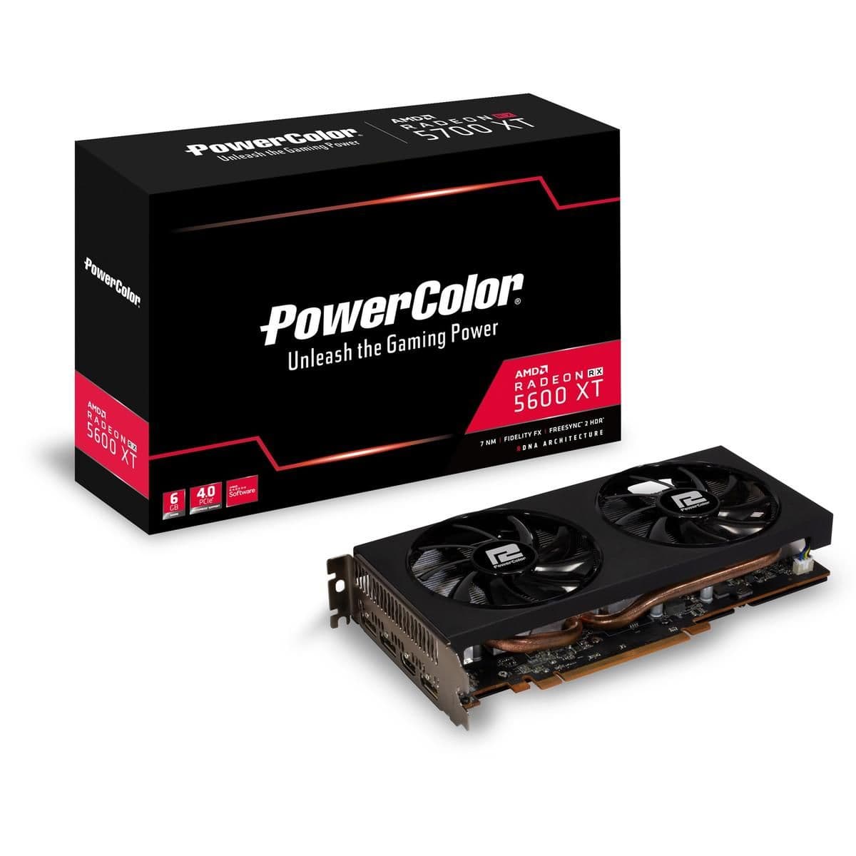 PowerColor Radeon RX 5600 XT AXRX 5600XT 6GBD6-3DH/OC 6GB GDDR6 Black main image