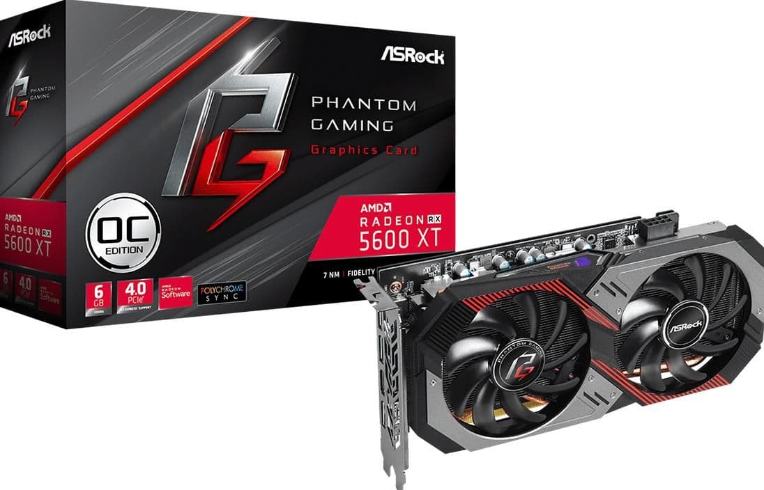 ASRock Radeon RX 5600 XT Phantom Gaming D OC 6GB GDDR6 Black / Red main image