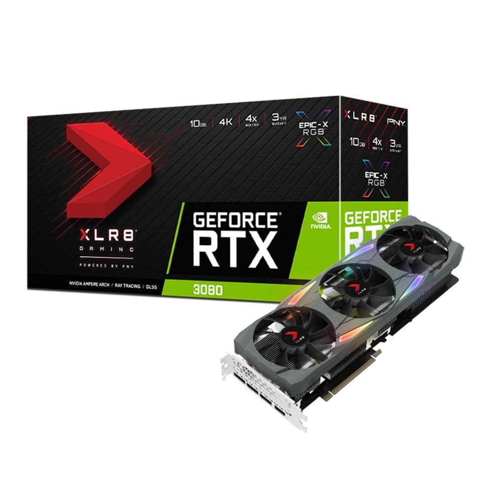 PNY XLR8 Gaming UPRISING EPIC-X RGB GeForce RTX 3080 10GB GDDR6X Black image