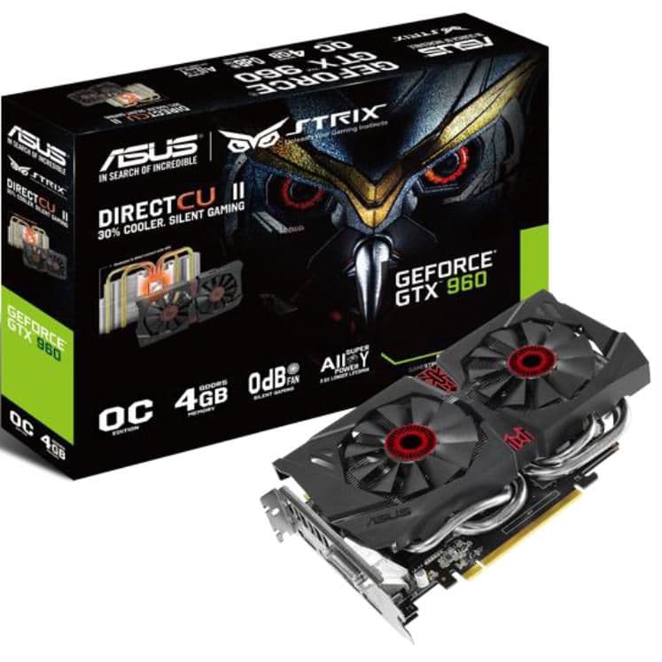 Asus STRIX DC2OC GeForce GTX 960 4GB GDDR5 Black / Red image