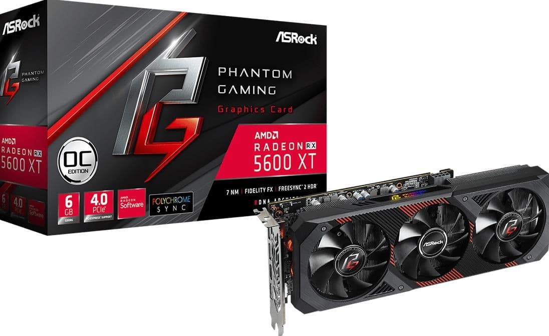 ASRock Phantom Gaming D OC Radeon RX 5600 XT 6GB GDDR6 Black / Red main image