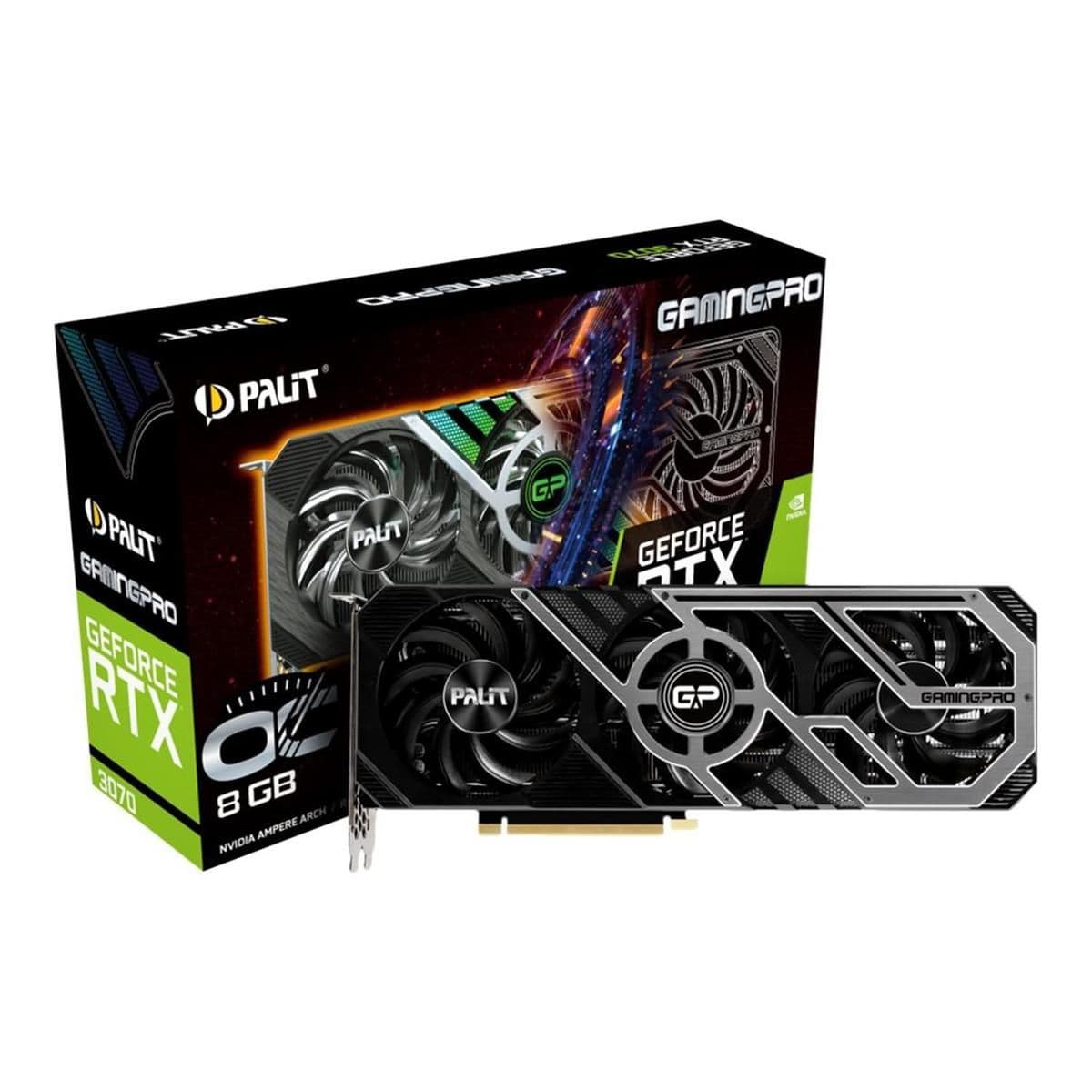 Palit GamingPro OC GeForce RTX 3070 LHR 8GB GDDR6 Black / Silver main image