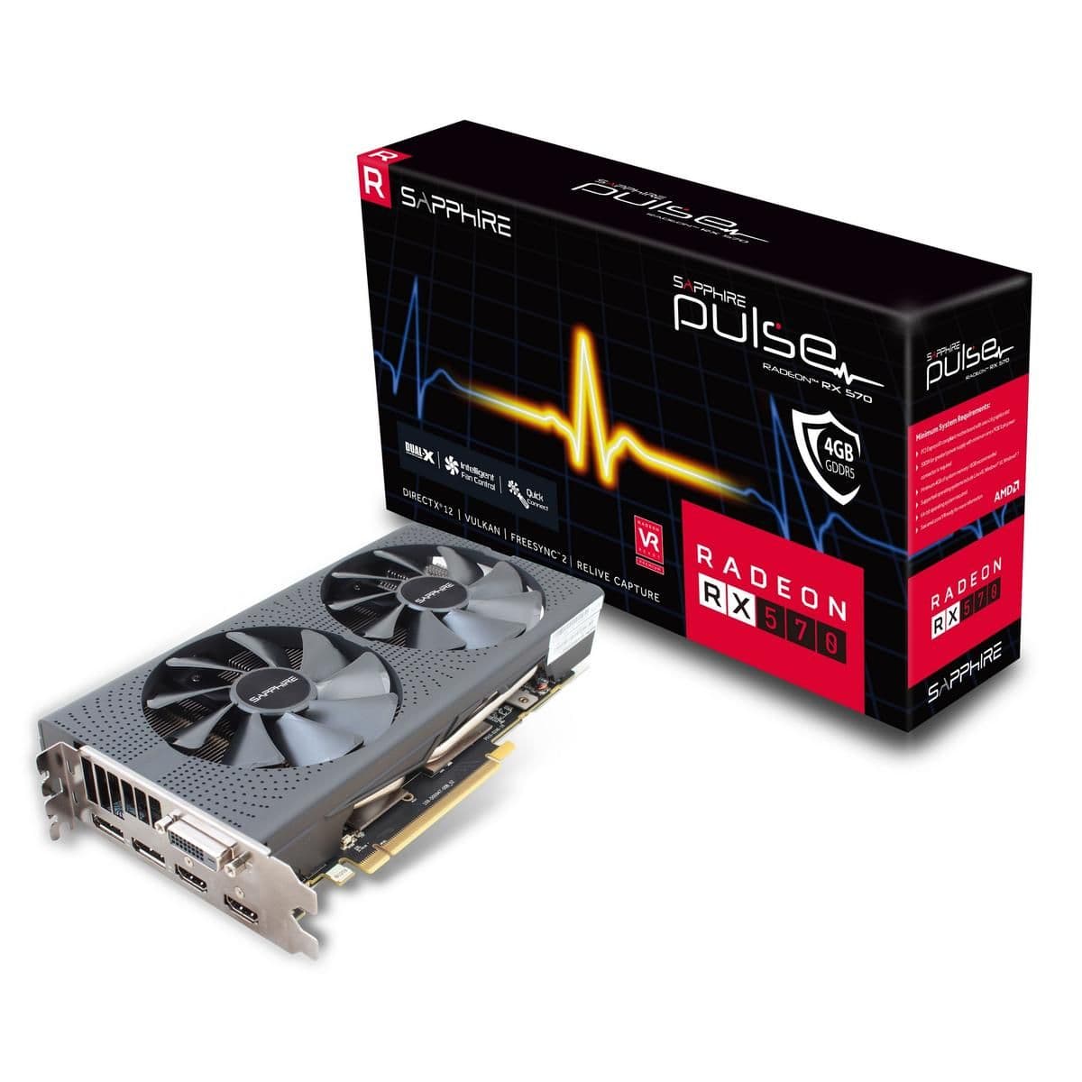 Sapphire PULSE Radeon RX 570 4GB GDDR5 Black image