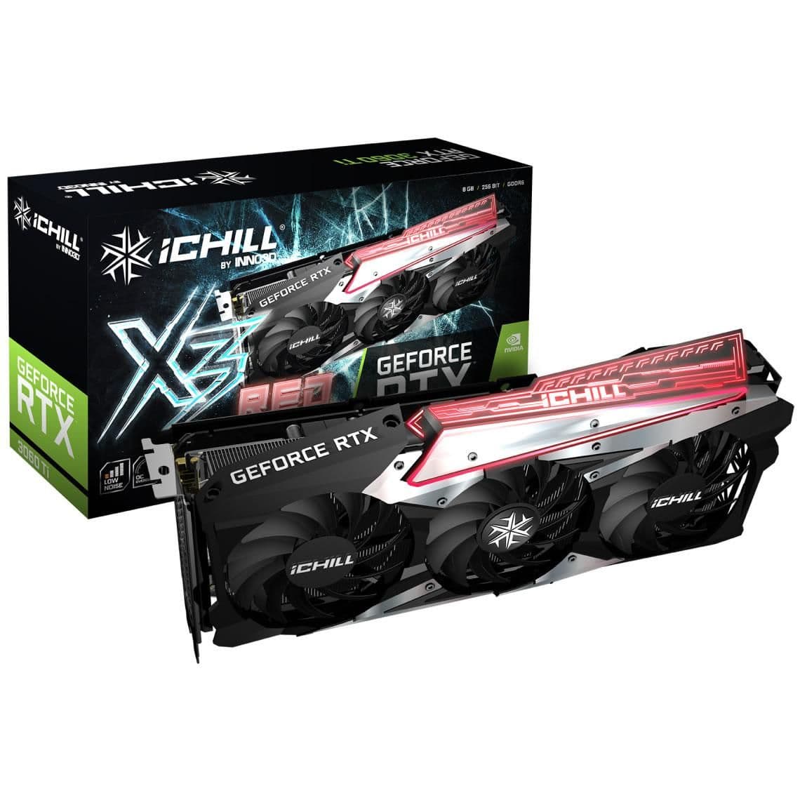 Inno3D iChill X3 RED GeForce RTX 3060 Ti 8GB GDDR6 Black / Red main image