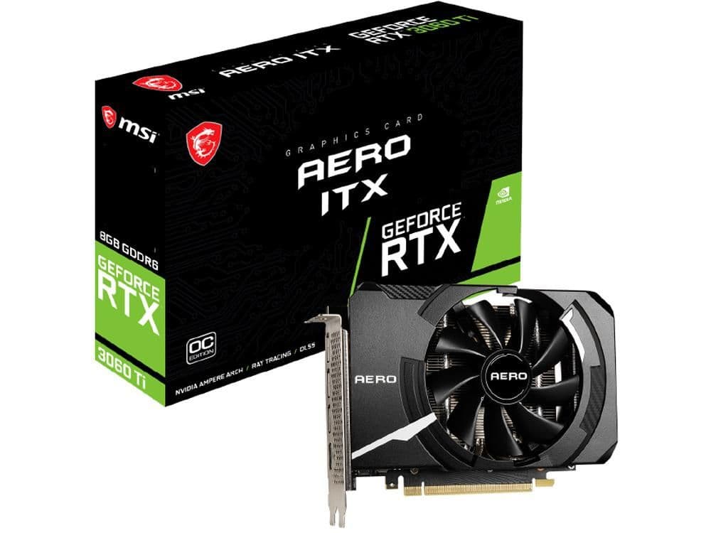 MSI GeForce RTX 3060 Ti LHR AERO ITX OC 8GB GDDR6 Black / Silver image