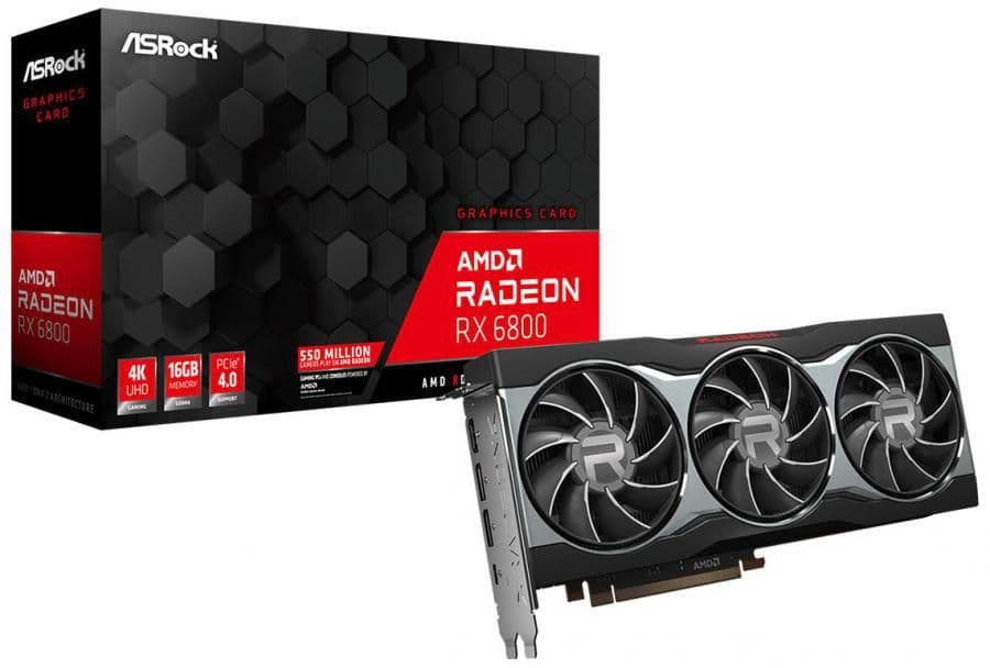 ASRock Radeon RX 6800 Radeon RX 6800 Black / Silver 16GB GDDR6 Black / Silver main image