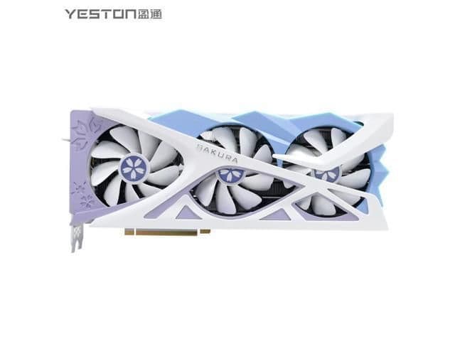 Yeston Sakura GeForce RTX 4070 Ti SUPER 16GB GDDR6X White/Blue image