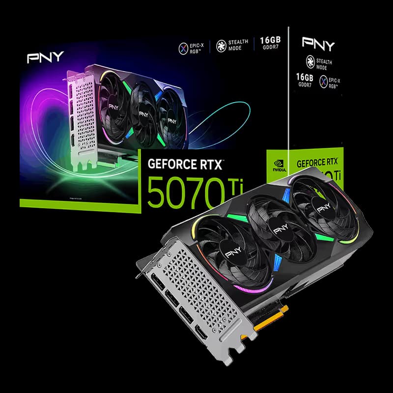 PNY GeForce RTX 5070 Ti ARGB EPIC-X RGB 16GB GDDR7 Black main image