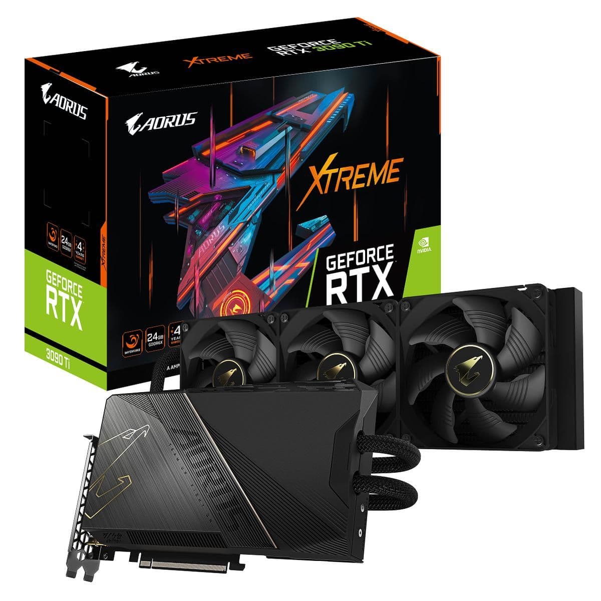 Gigabyte AORUS XTREME WATERFORCE GeForce RTX 3090 Ti 24GB GDDR6X Black image