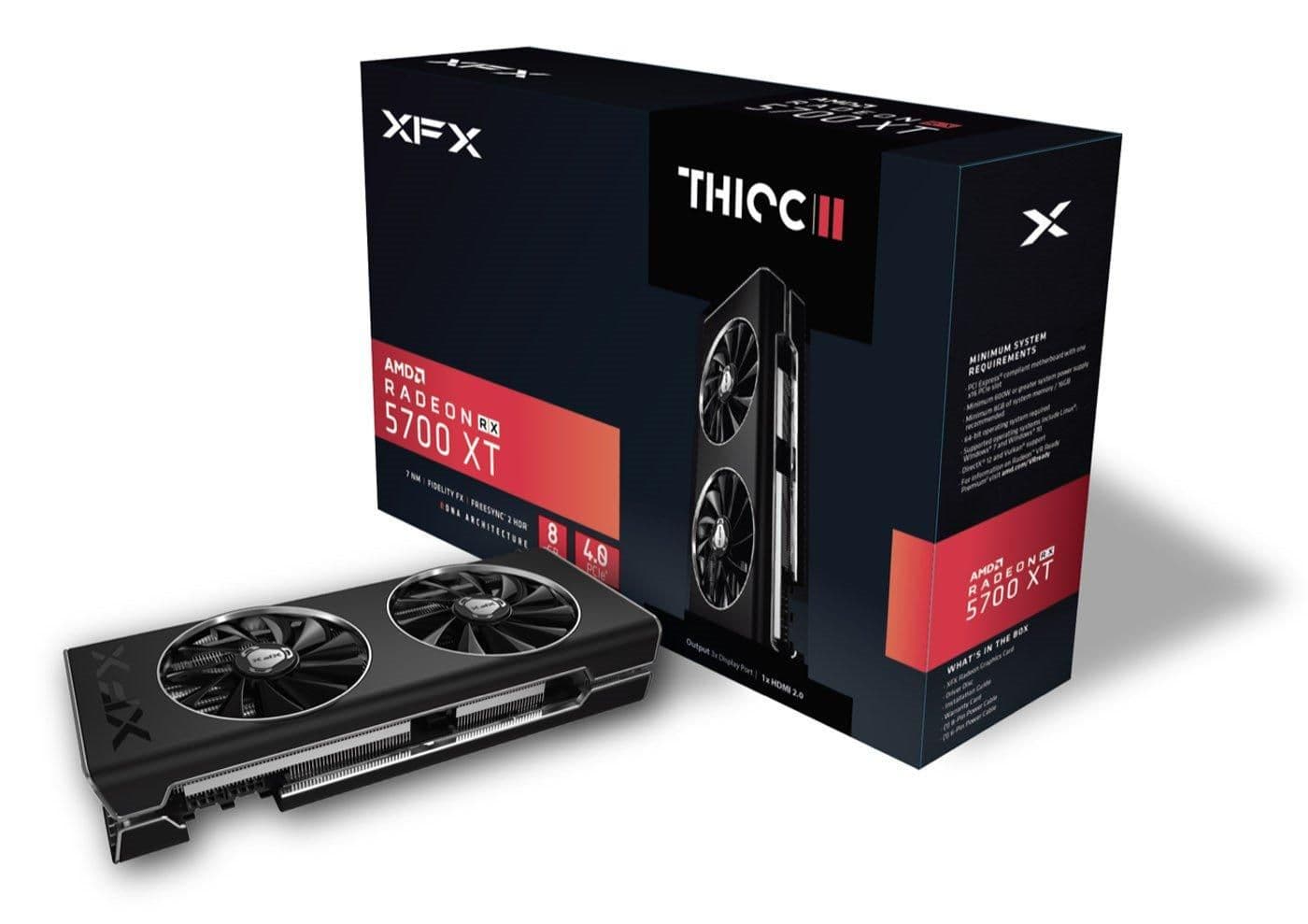 XFX THICC II Radeon RX 5700 XT 8GB GDDR6 Black main image