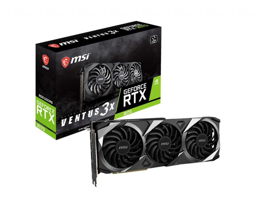 MSI VENTUS 3X GeForce RTX 3070 8GB GDDR6 Black / Silver image