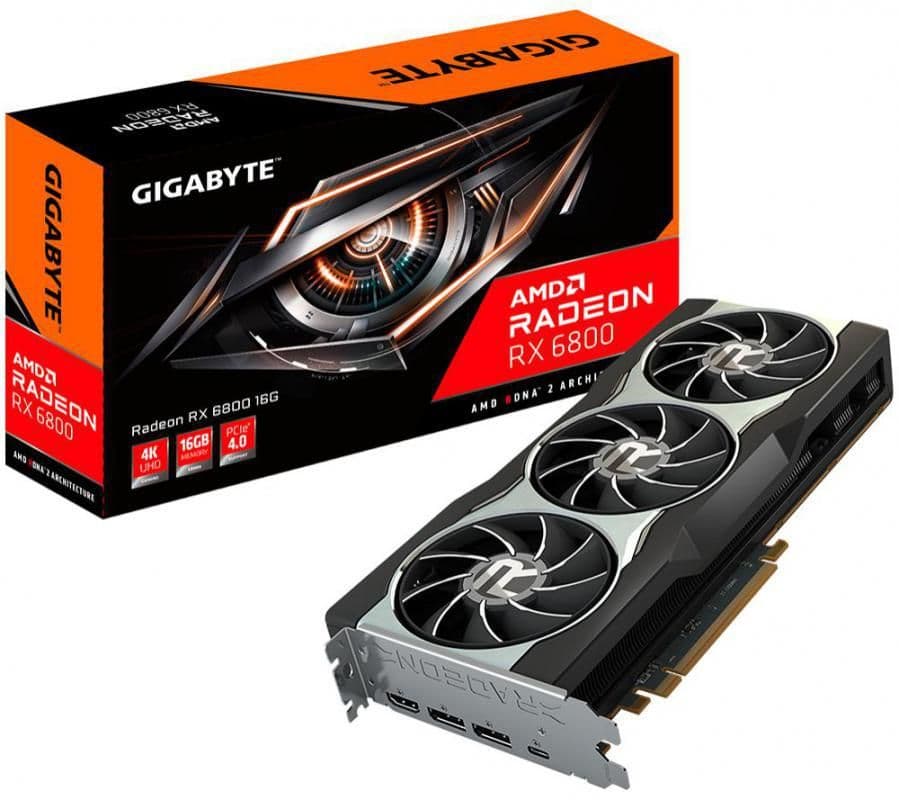 Gigabyte Radeon RX 6800 GV-R68-16GC-B 16GB GDDR6 Black / Silver image