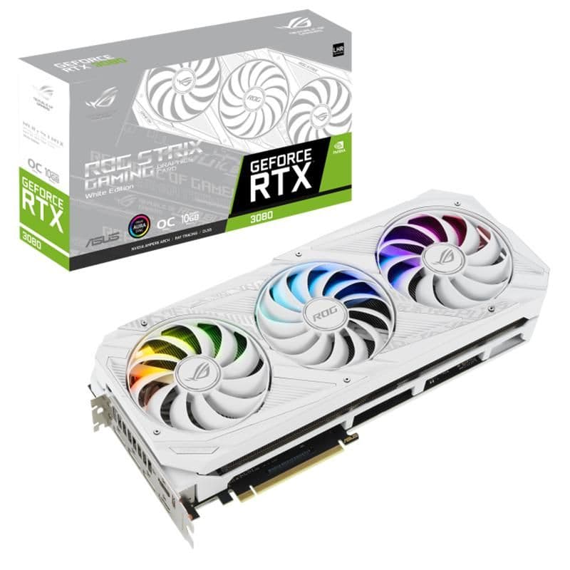 Asus ROG STRIX WHITE OC V2 GeForce RTX 3080 10GB LHR 10GB GDDR6X White main image