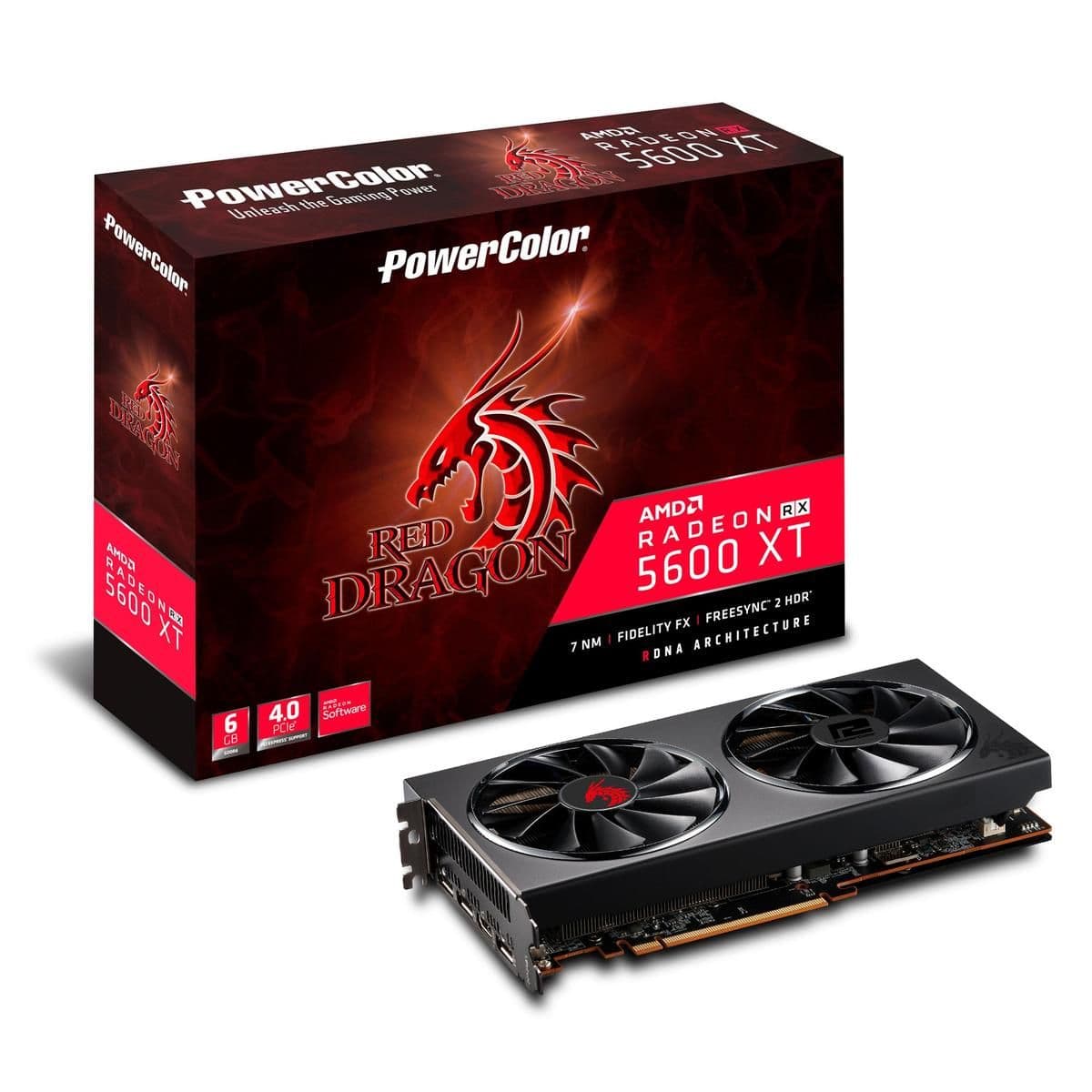 PowerColor Red Dragon Radeon RX 5600 XT 6GB GDDR6 Black / Silver image