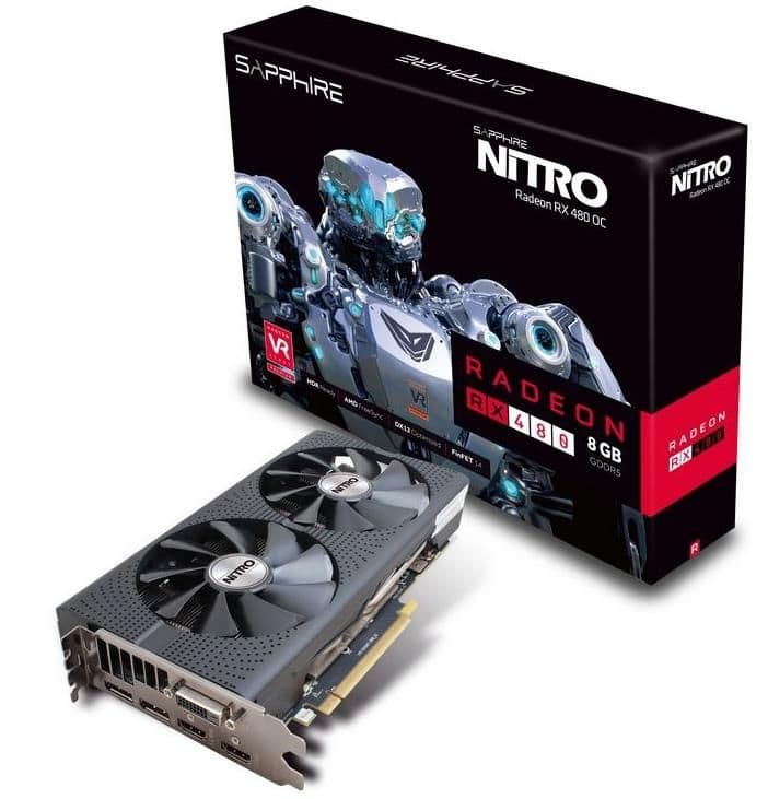 Sapphire NITRO Radeon RX 480 8GB GDDR5 Black image
