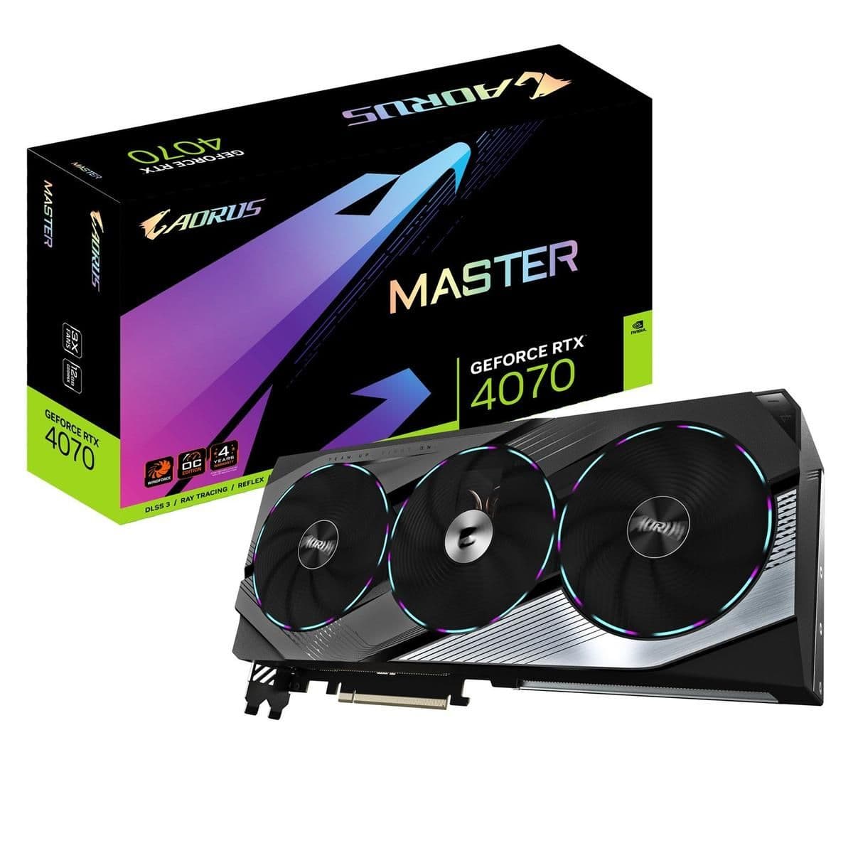 Gigabyte AORUS MASTER GeForce RTX 4070 12GB GDDR6X Black image