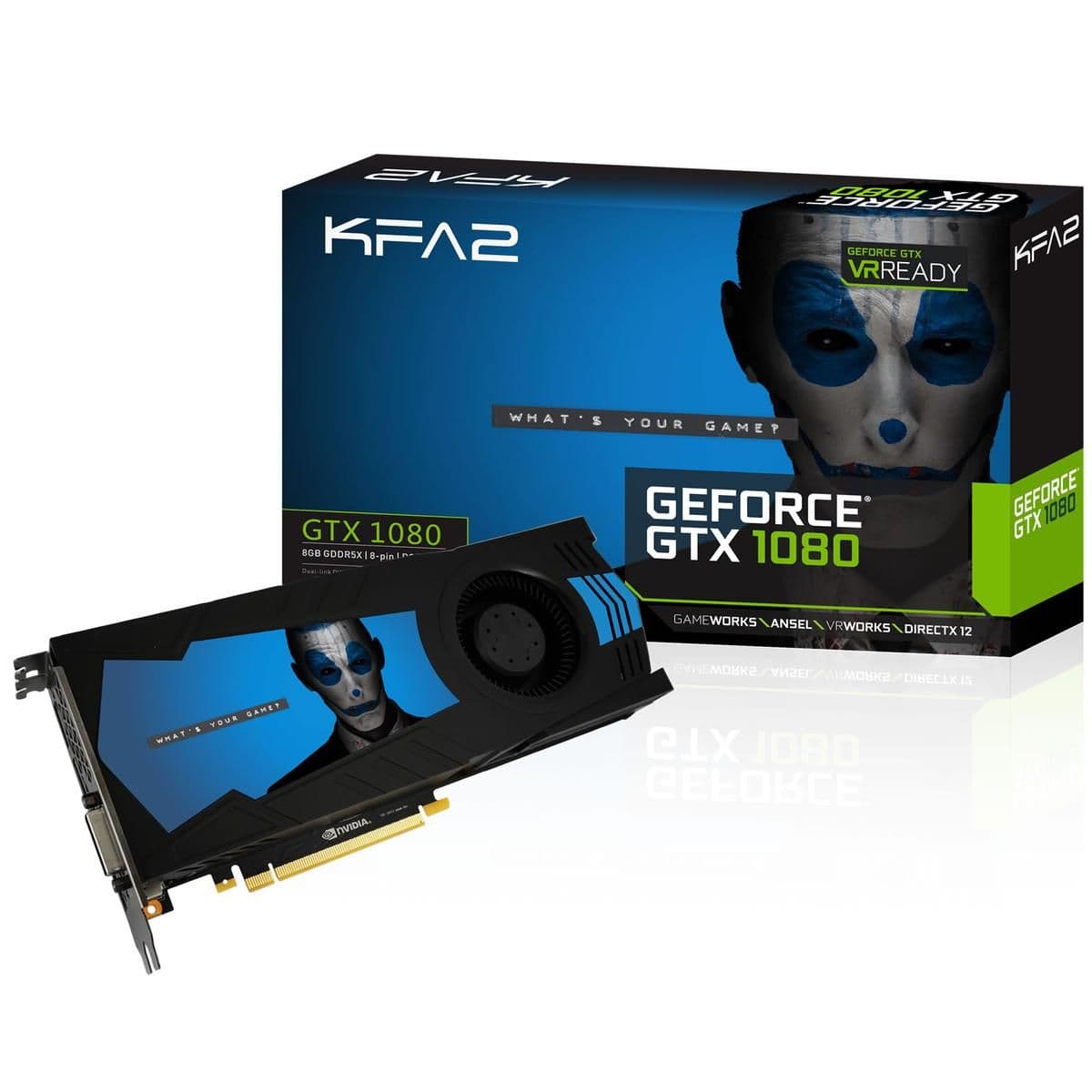 KFA2 80NSJ6DHK5VK GeForce GTX 1080 8GB GDDR5X Black / Blue image