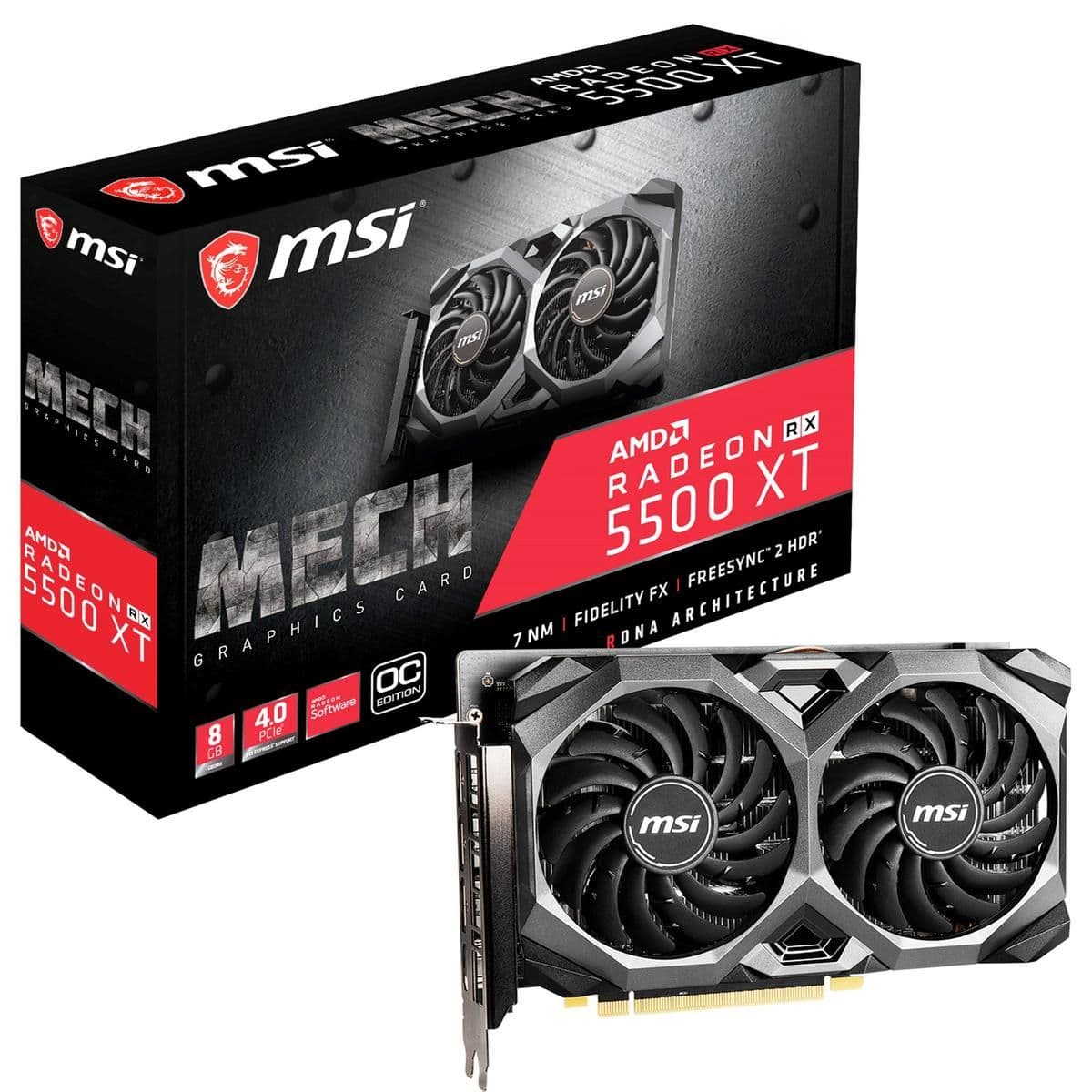 MSI Radeon RX 5500 XT MECH OC 8GB GDDR6 Black main image