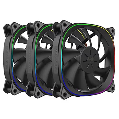 In Win Sirius Extreme ASE120P 120mm Addressable RGB PWM 54 CFM Black 3-Pack image