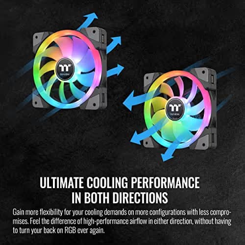 Thermaltake SWAFAN EX12 120mm Black RGB 57.11CFM 3-Pack image