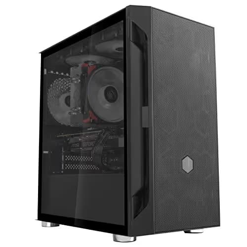 Silverstone FARA H1M Micro ATX Mini Tower Black with Tempered Glass Side Panel and USB 3.2 Gen 1 Type-A, USB 2.0 Type-A image