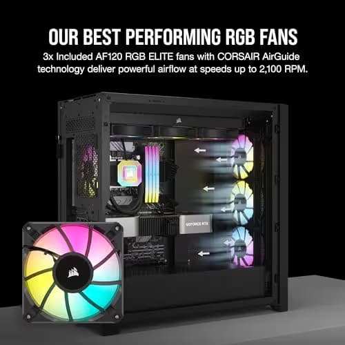 Corsair iCUE 5000D RGB AIRFLOW ATX Mid Tower Black Tempered Glass Side Panel image