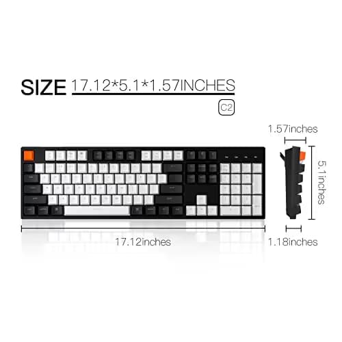 Keychron C2 Gateron G Pro Brown Hot-swappable Mechanical Gaming Keyboard Wired image