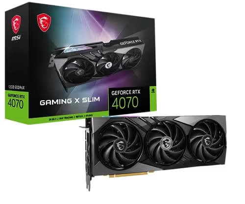 MSI GeForce RTX 4070 GAMING X SLIM 12GB GDDR6X Black / Gray image