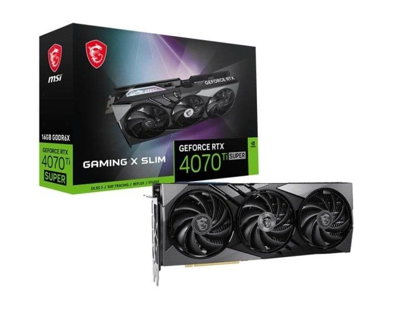 MSI GeForce RTX 4070 Ti SUPER GAMING X SLIM 16GB GDDR6X Black image