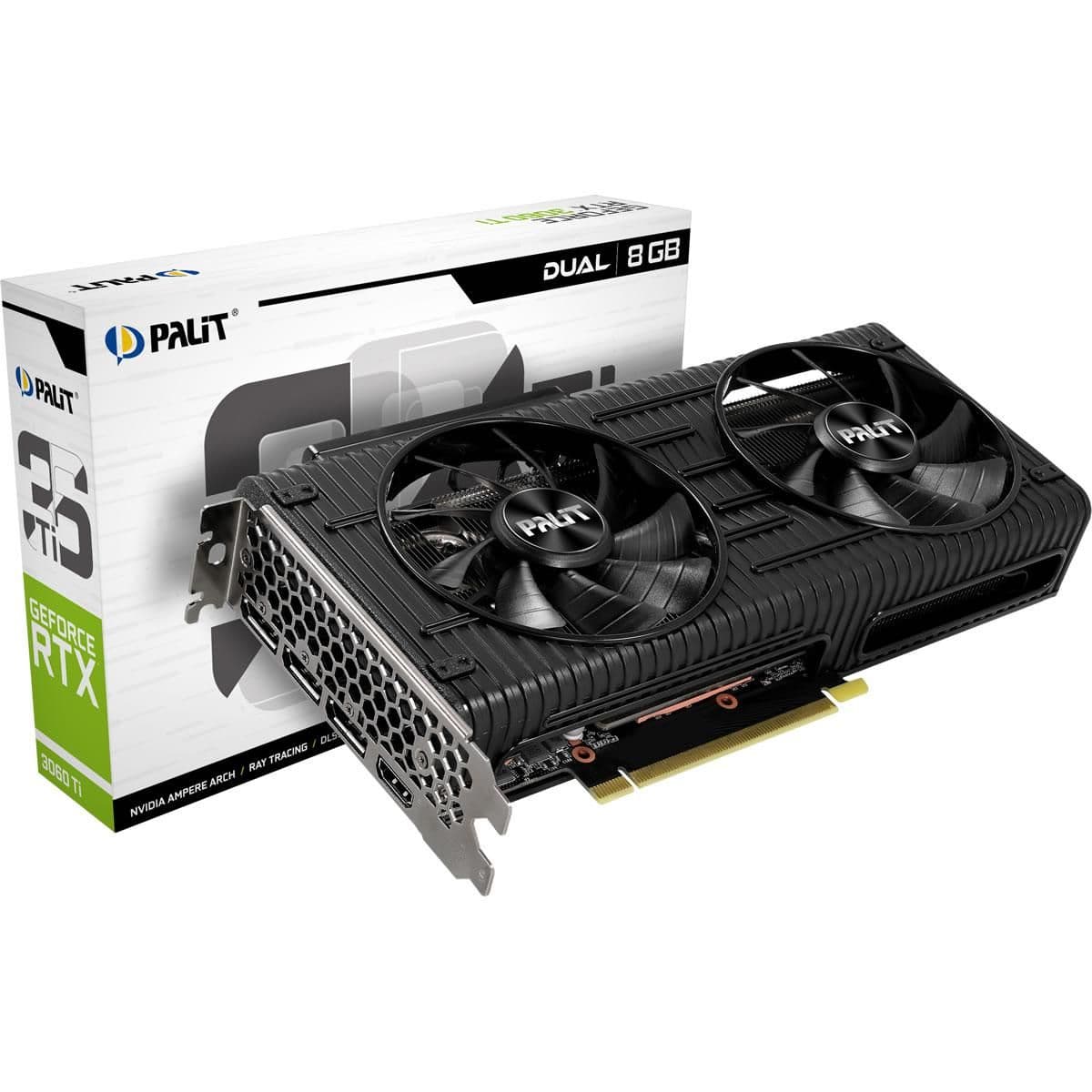 Palit Dual GeForce RTX 3060 Ti LHR 8GB GDDR6 Black main image