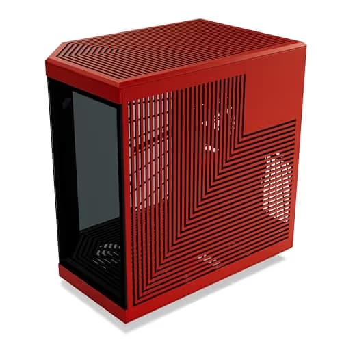 HYTE Y70 Touch Infinite ATX Mid Tower Red / Black Tempered Glass Side Panel image