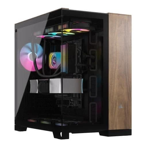 Corsair 6500X ATX Mid Tower Black / Walnut Wood with Tempered Glass Side Panel image