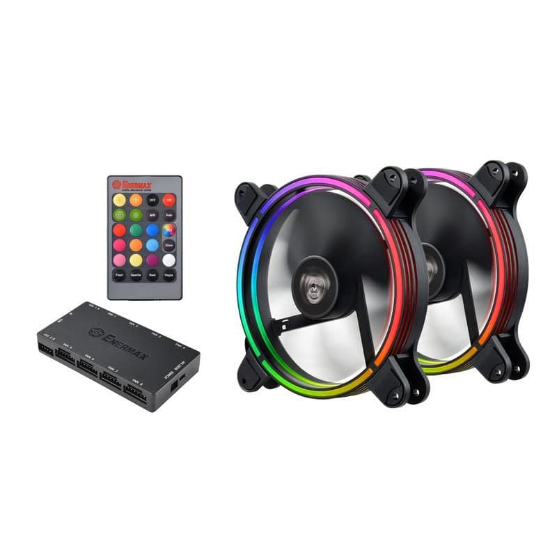 Enermax T.B. 140mm Black RGB PWM 56.89 CFM 2-Pack main image