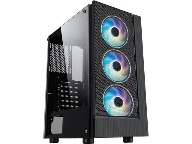 DIYPC Shadow-H3-ARGB ATX Mid Tower Black Tempered Glass Side Panel image