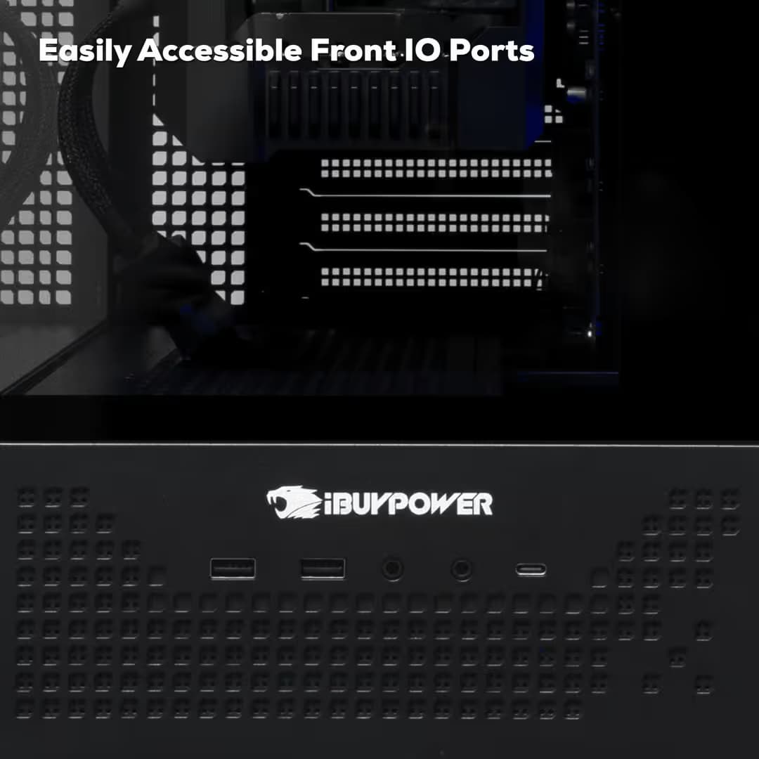 iBuypower Element 9 PRO ATX Mid Tower Black with Tempered Glass Side Panel image