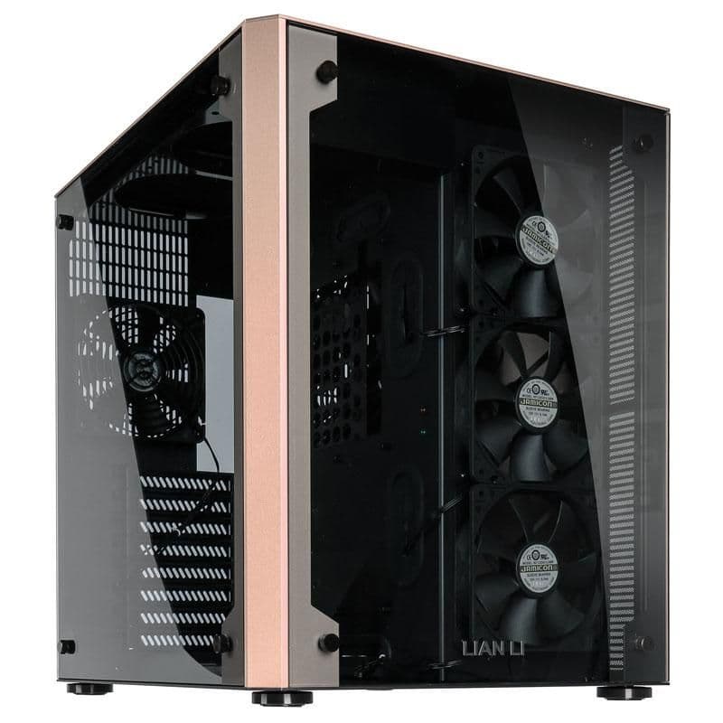 Lian Li PC-O8X ATX Mid Tower Gold Tempered Glass Side Panel, Front USB 3.2 Gen 1 Type-A main image