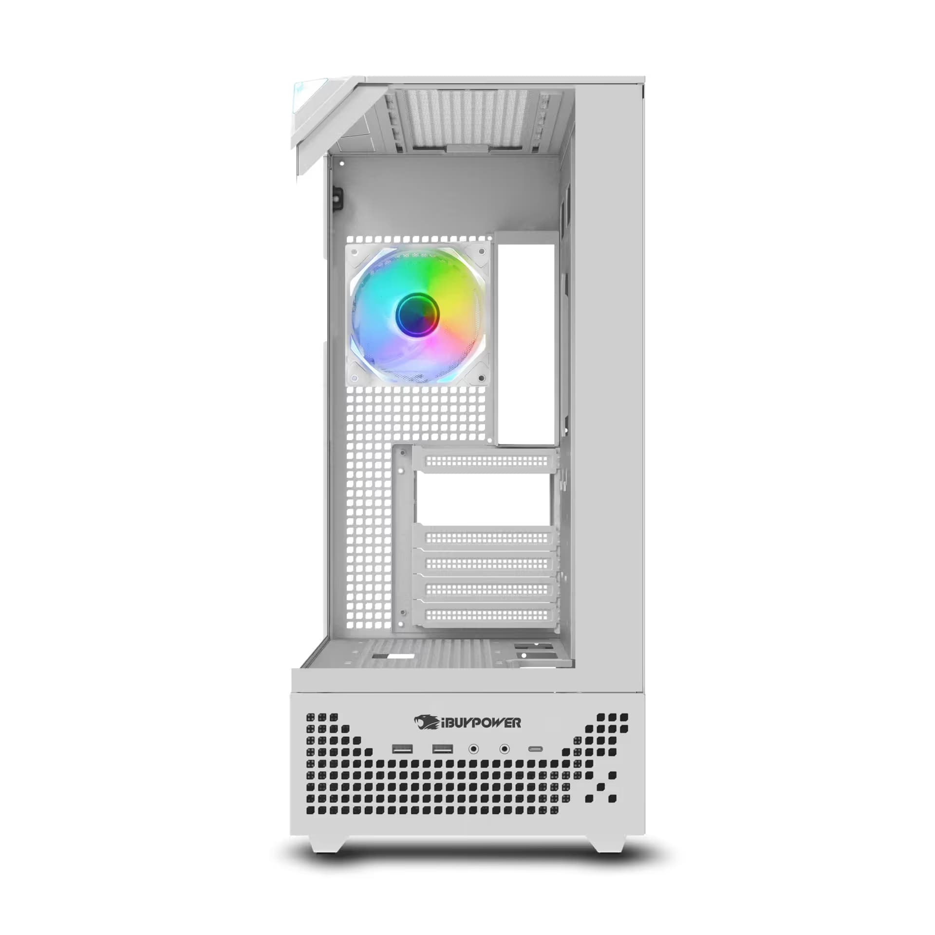 iBuypower Element 9 PRO ATX Mid Tower White Tempered Glass Side Panel image