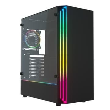 darkFlash J11 ATX Mid Tower Black Tempered Glass Side Panel, USB 3.2 Gen 1 & USB 2.0 Front Panel image