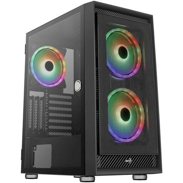 Aerocool Graphite v3 ARGB ATX Mid Tower Tempered Glass Side Panel, USB 3.2 Gen 1 Type-A image