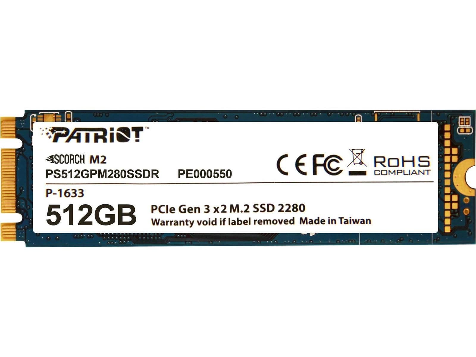 Patriot Scorch 512GB SSD M.2-2280 PCIe 3.0 x2 NVMe image