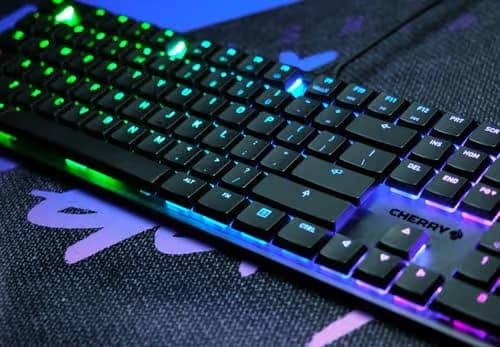 Cherry MX 10.0N RGB Wired Slim Low Profile Speed Silver Mechanical Keyboard image
