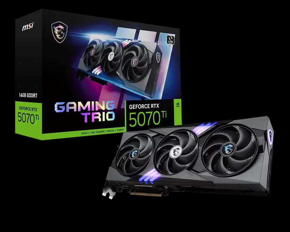 MSI GAMING TRIO PLUS GeForce RTX 5070 Ti 16GB GDDR7 Black image