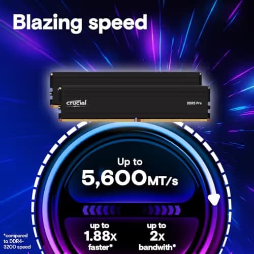 Crucial CP2K64G56C46U5 128GB (2x64GB) DDR5-5600 CL46 Black image